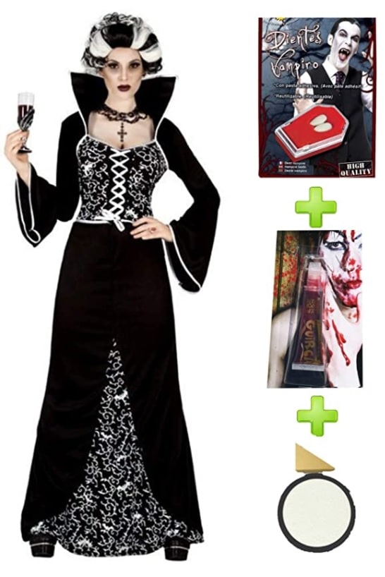 Disfraces Halloween Vampiresa Royal con set de caracterización