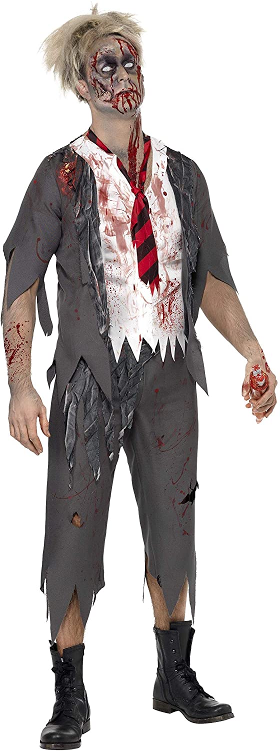 Disfraz de Colegial Zombie para hombre recto
