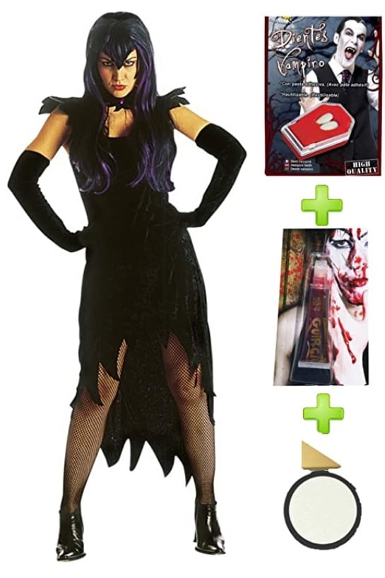 Disfraz de Vampiresa Dark Mistress con set caracterización