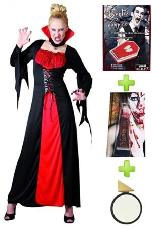Disfraz de Vampiresa Roja con set de caracterizacion
