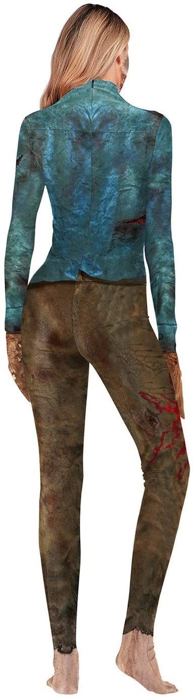 Disfraz de Zombie ajustado para Mujer espalda