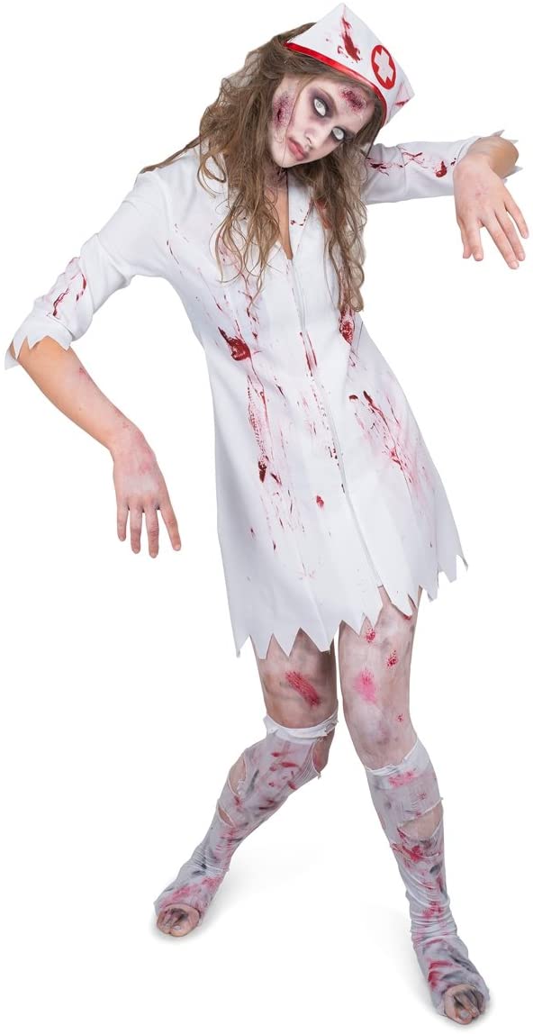 Disfraz de enfermera Zombie blanco para mujer 2