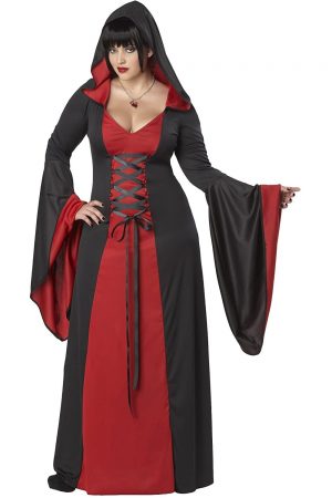 Disfraz de Vampiresa con capucha talla grande