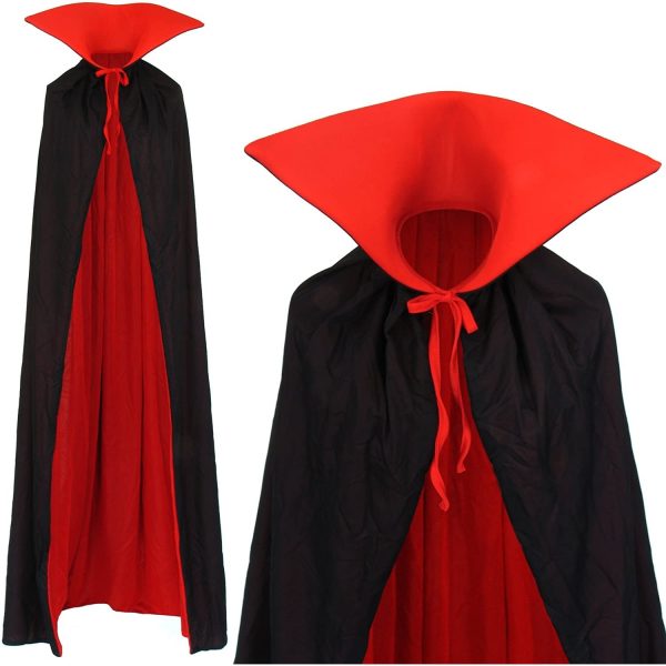 Vampiro Adultos Cuello Capa Manto Negro Rojo 170cm