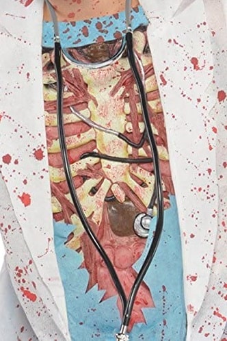 Disfraz Doctor Zombie para niño herida