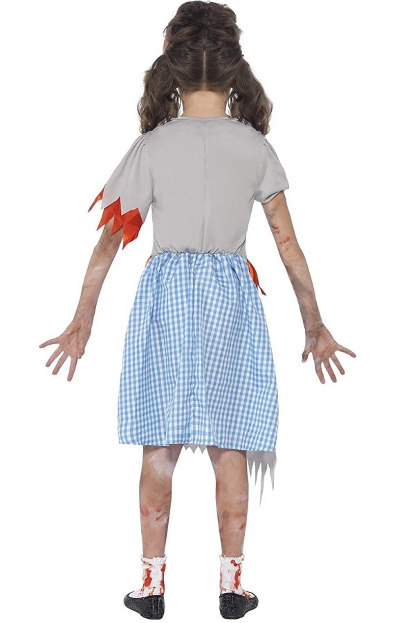 Disfraz de chica zombie años 70 espalda