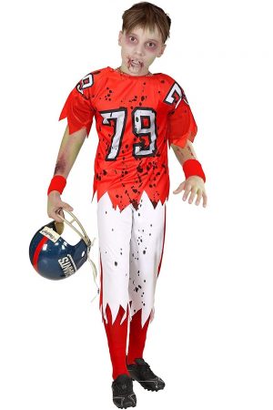 Disfraz infantil de zombi con jugador de fútbol americano