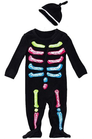 Disfraz de bebé esqueleto de colores