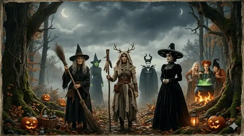 Catálogo de disfraces de brujas originales para mujer y niña.