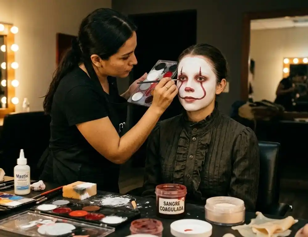Maquillaje para disfraz de payaso en Halloween